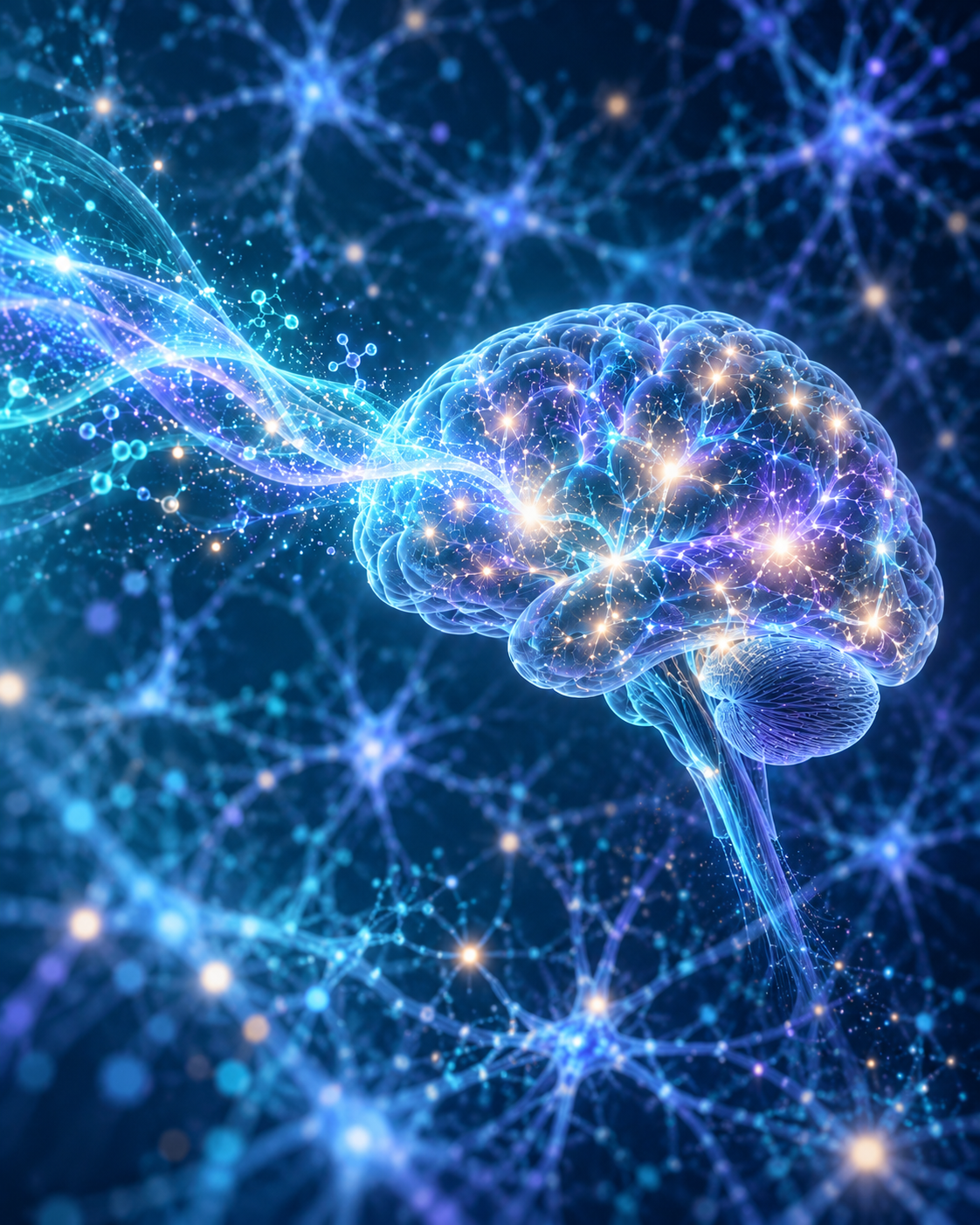 Cerebro luminoso y red neuronal