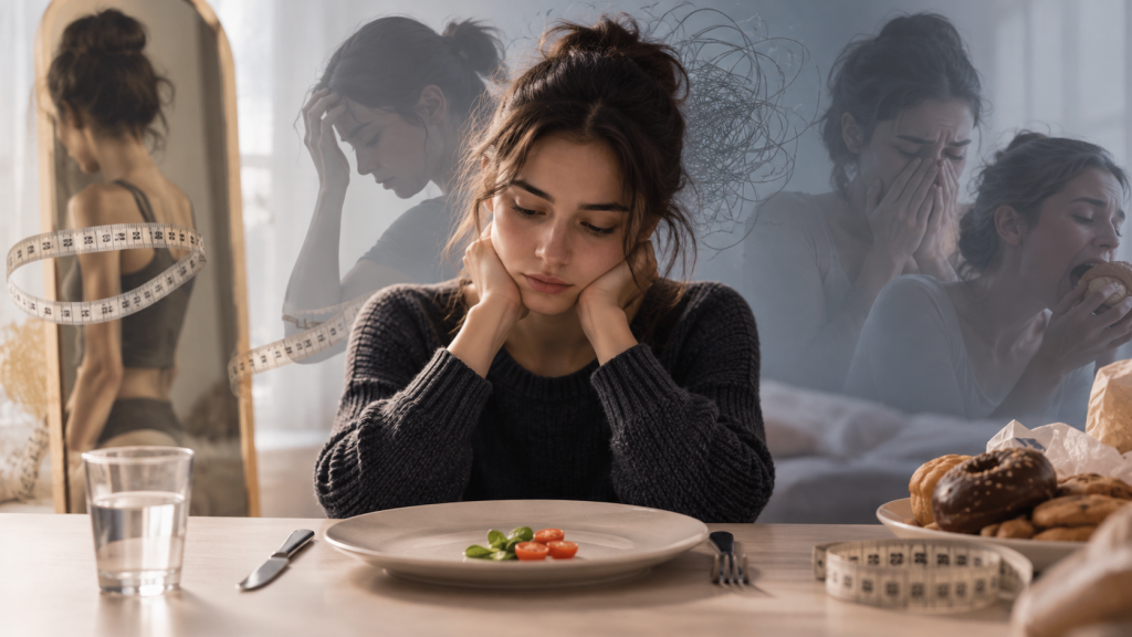 Reflejos de ansiedad y comida